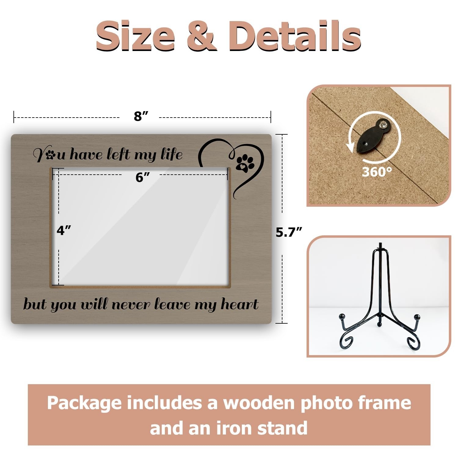 Pet Memorial Picture Frame, Cat Dog Picture Frame, Pet Memorial Gifts For Los…