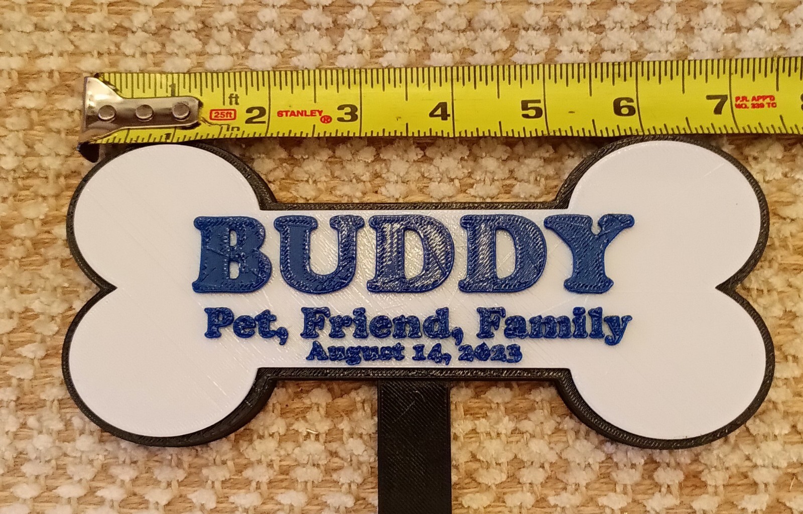 Personalized Pet Burial/Memorial Marker. Heavy-duty 3D Printed. Free Shipping!