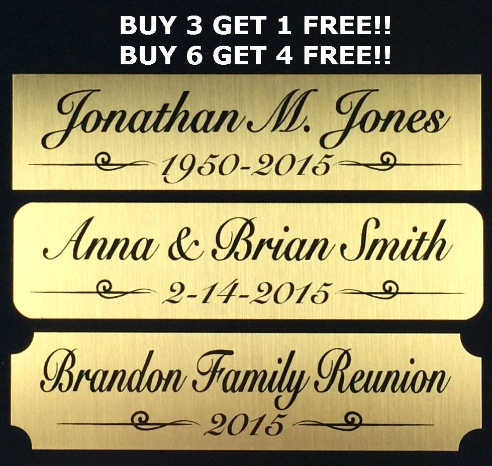 1×4 Custom Engraved Sublimation Aluminum Plate Picture Plaque Name Tag Trophy