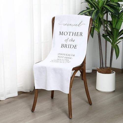 Wedding Memorial Reserved Chair Sign Banner in Loving white Mother of the Bride