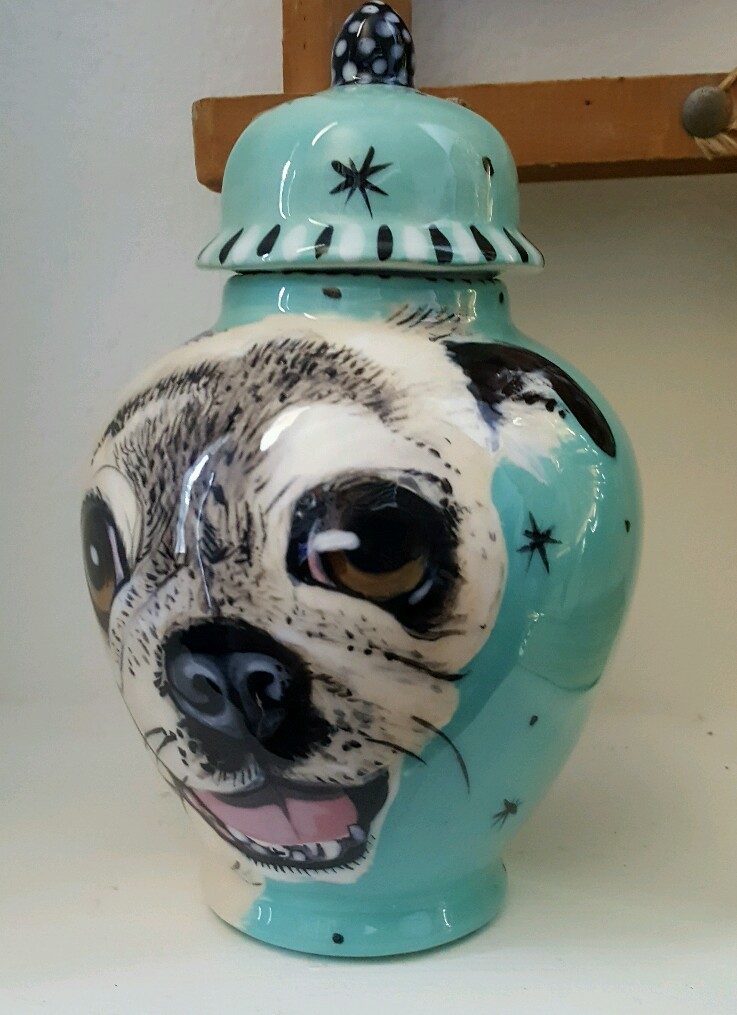 Custom memorial Pet urns cremation dog urn pug urn Boston terrier dog cats ashes