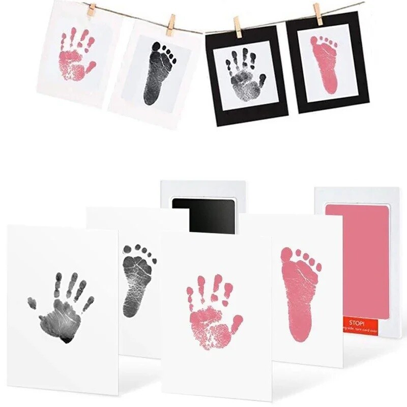 With A Photo Frame Dog Cat Baby Handprint Footprint Pad Paw Print Ink Kit Pad
