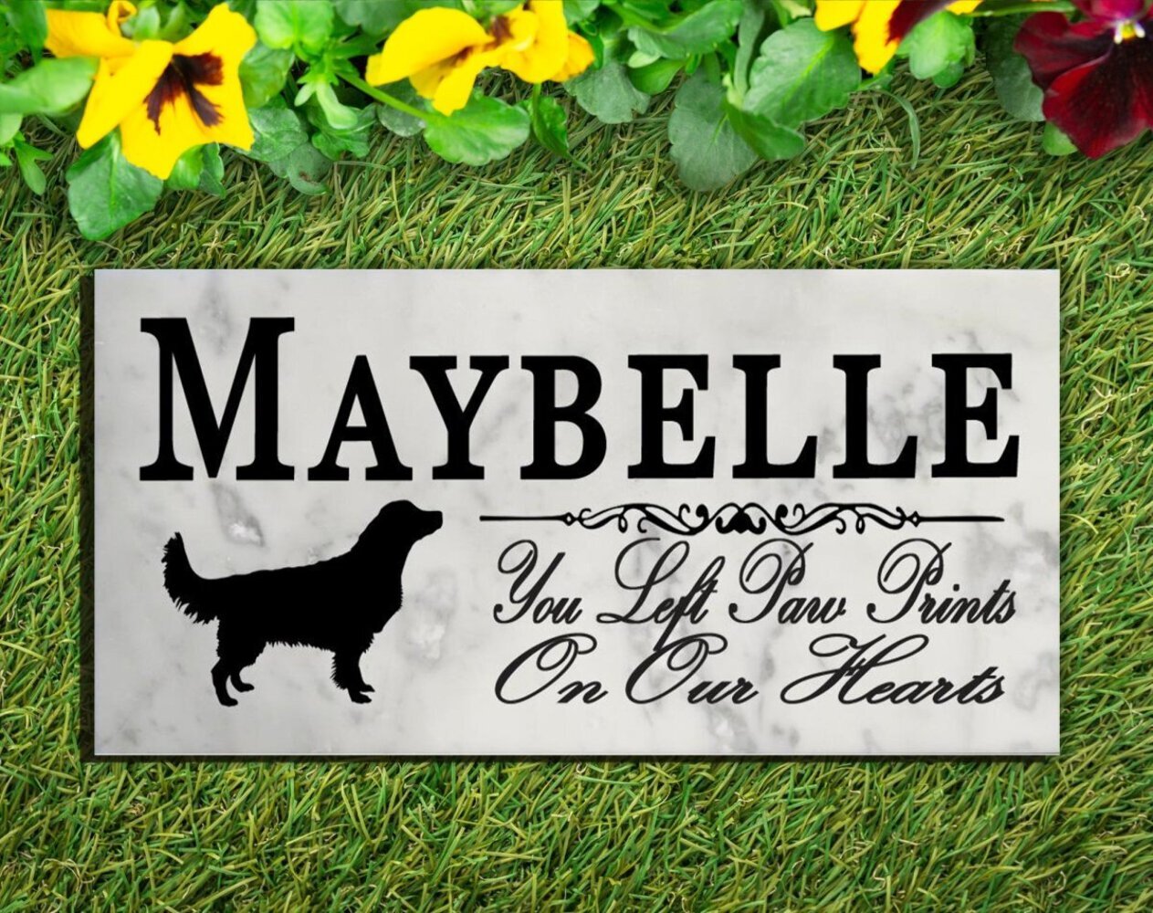 Golden Retriever Memorial Stone Personalized Dog Garden Rock Grave Marker Outdoo