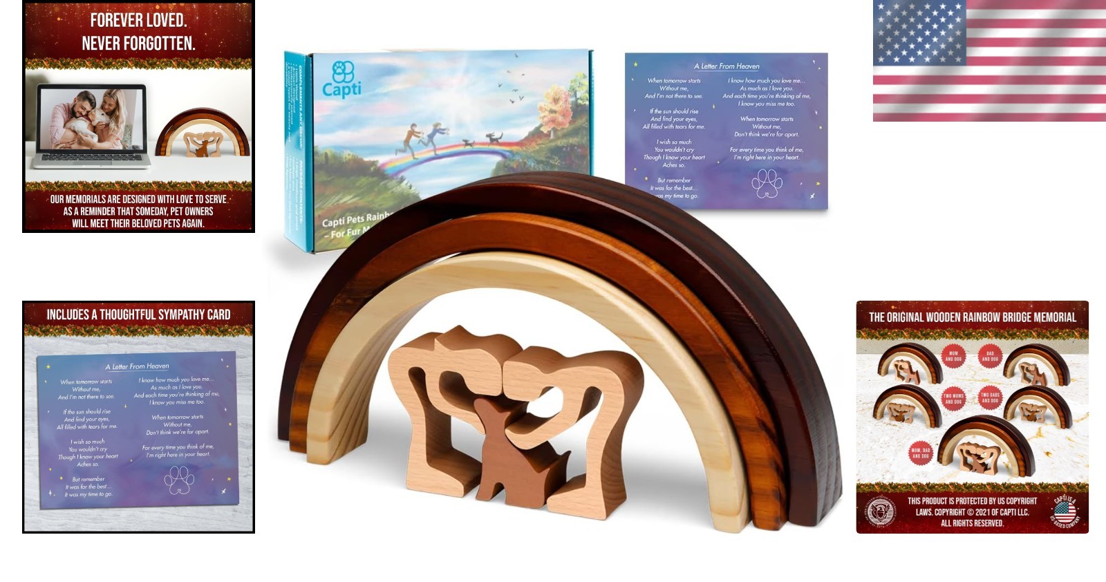 Handcrafted Rainbow Bridge Pet Memorial – Dog Sympathy