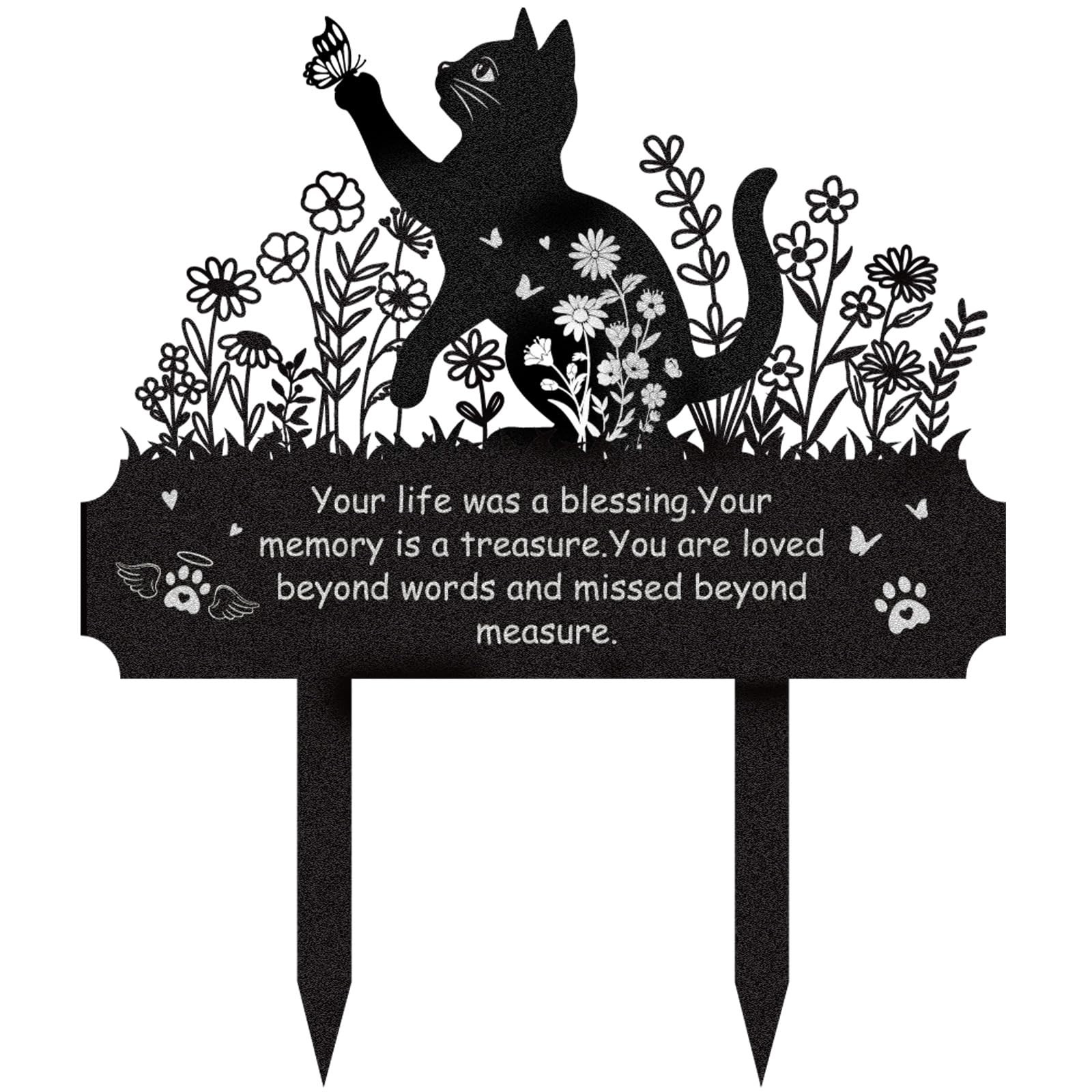 Pet Grave Markers Cat – Memorial Cemetery Decorations for Grave Waterproof Re…
