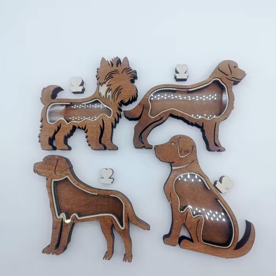 New Pet Fur Keepsake Box Personalized Wooden Dog Hair Memorial Shadow Box