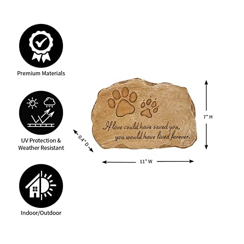 Pet Paw Print If Love Could Have Saved You Garden Memorial Stone | Outdoor