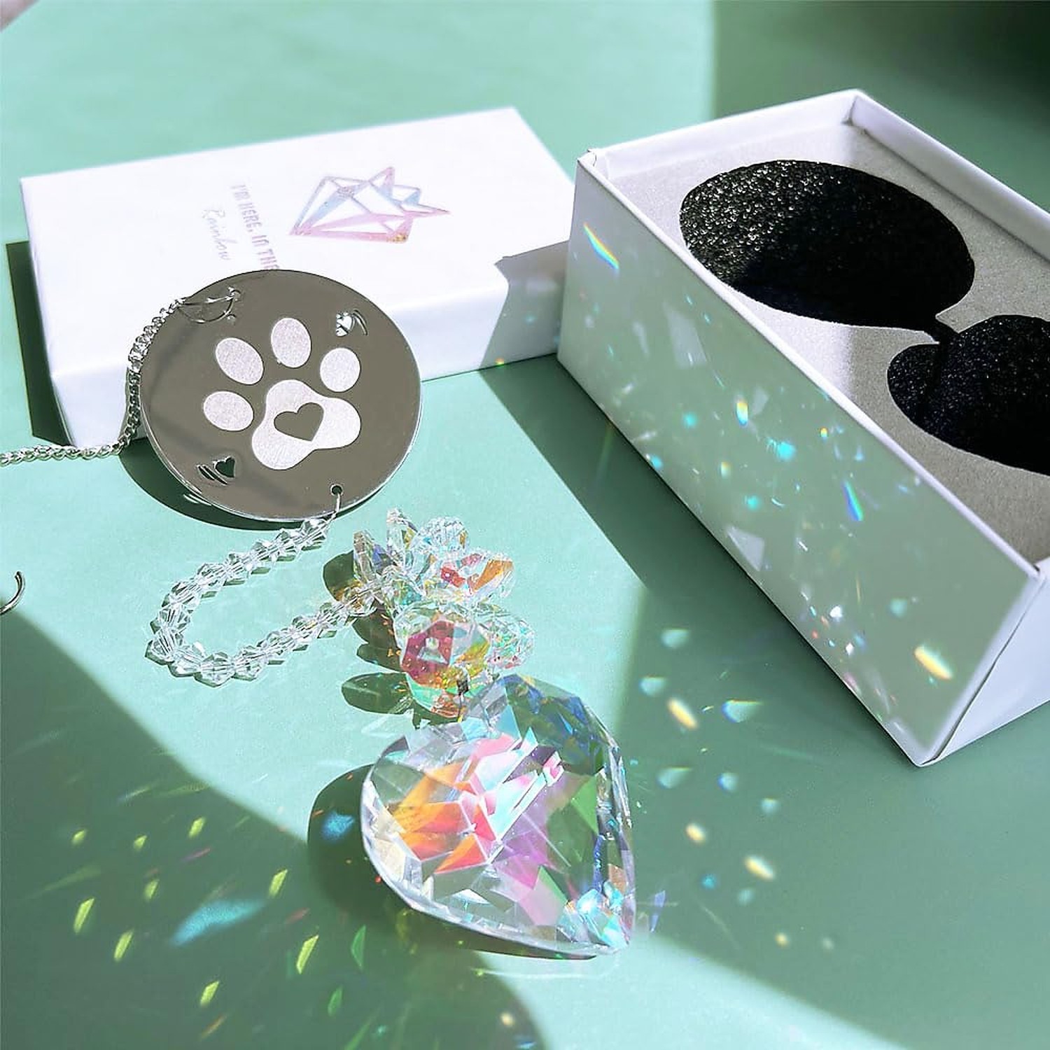Pet Memorial Gifts for Dogs Cats, Crystal Suncatchers, Loss of Dog Sympathy G…