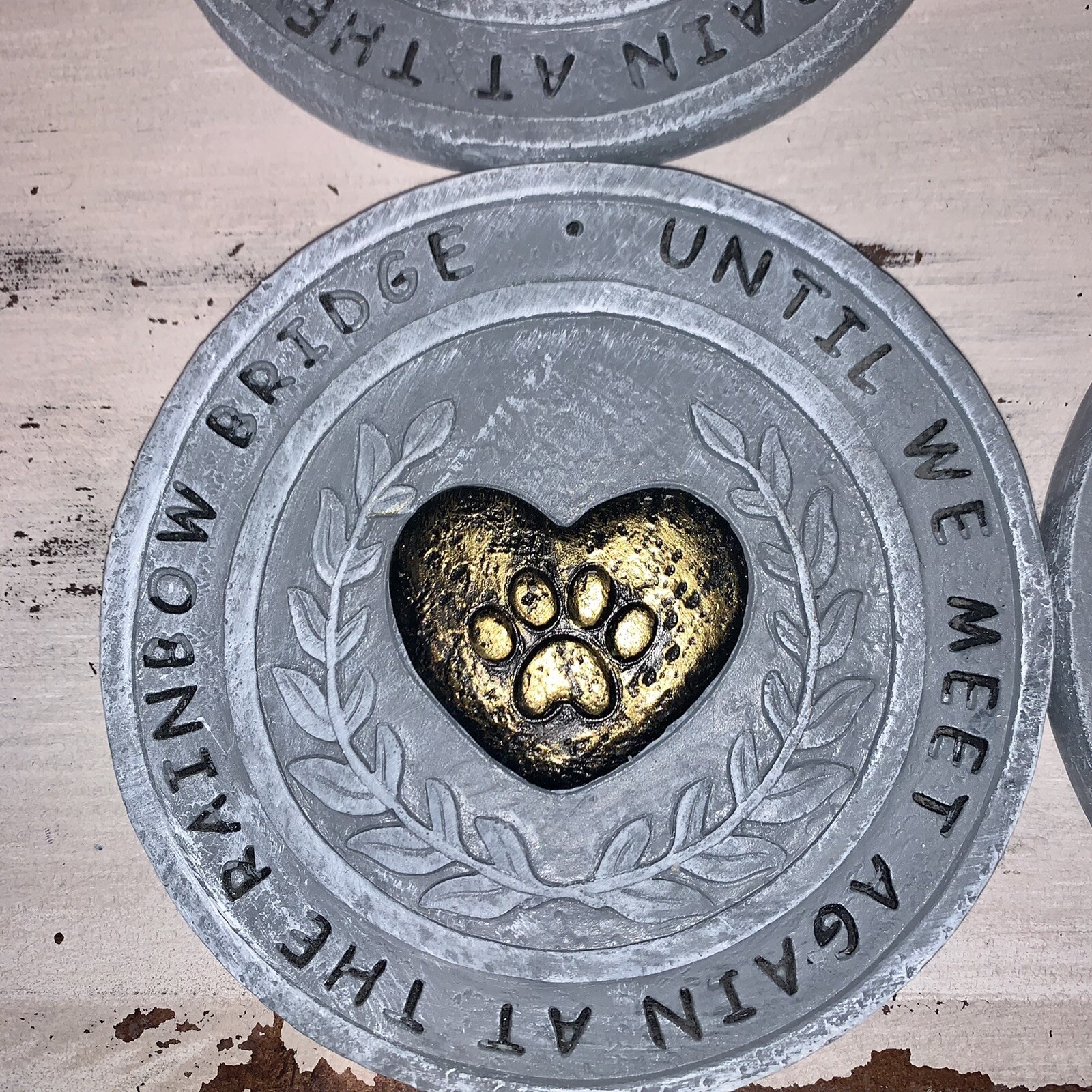 FOREVER MY BEST FRIEND or Rainbow bridge Dog Pet Memorial Stone 5″ x 5” Round