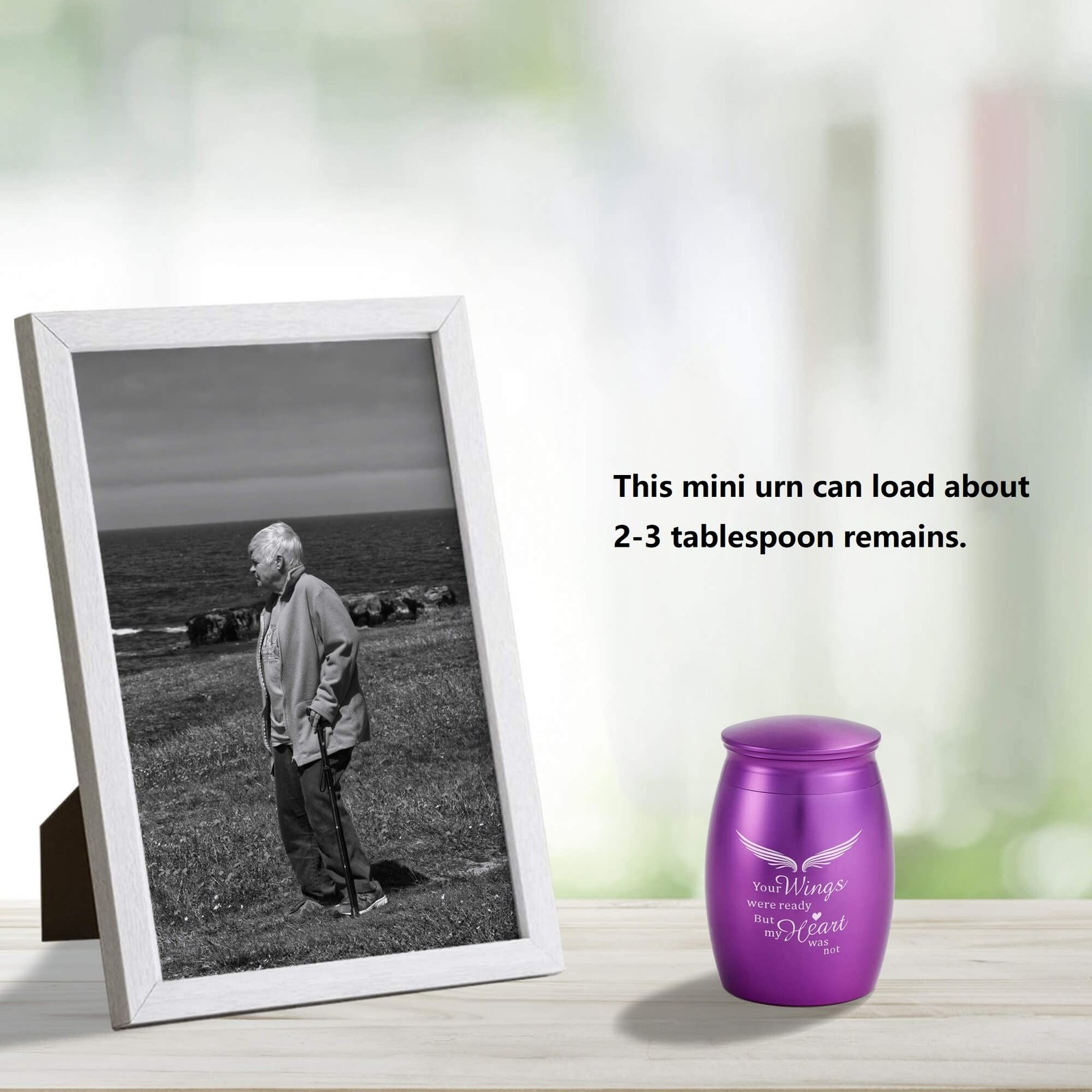 Mini Keepsake Urn for Adult Ashes Female/Mom/Women/Grandma with Angel Wings, …