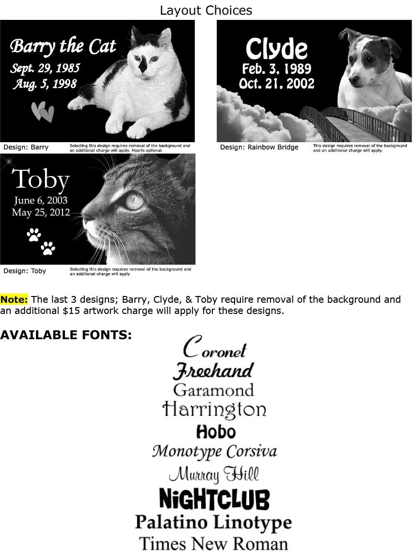 Standard Pet Grave Marker Headstone (Medium 10″ x 6″ x 1″) for Dogs & Cats
