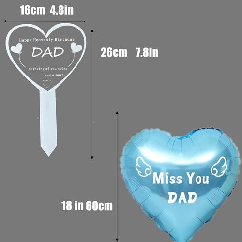 Heart Dad Garden Stake Memorial Remembrance Plaque for Cemetery, Outdoors,