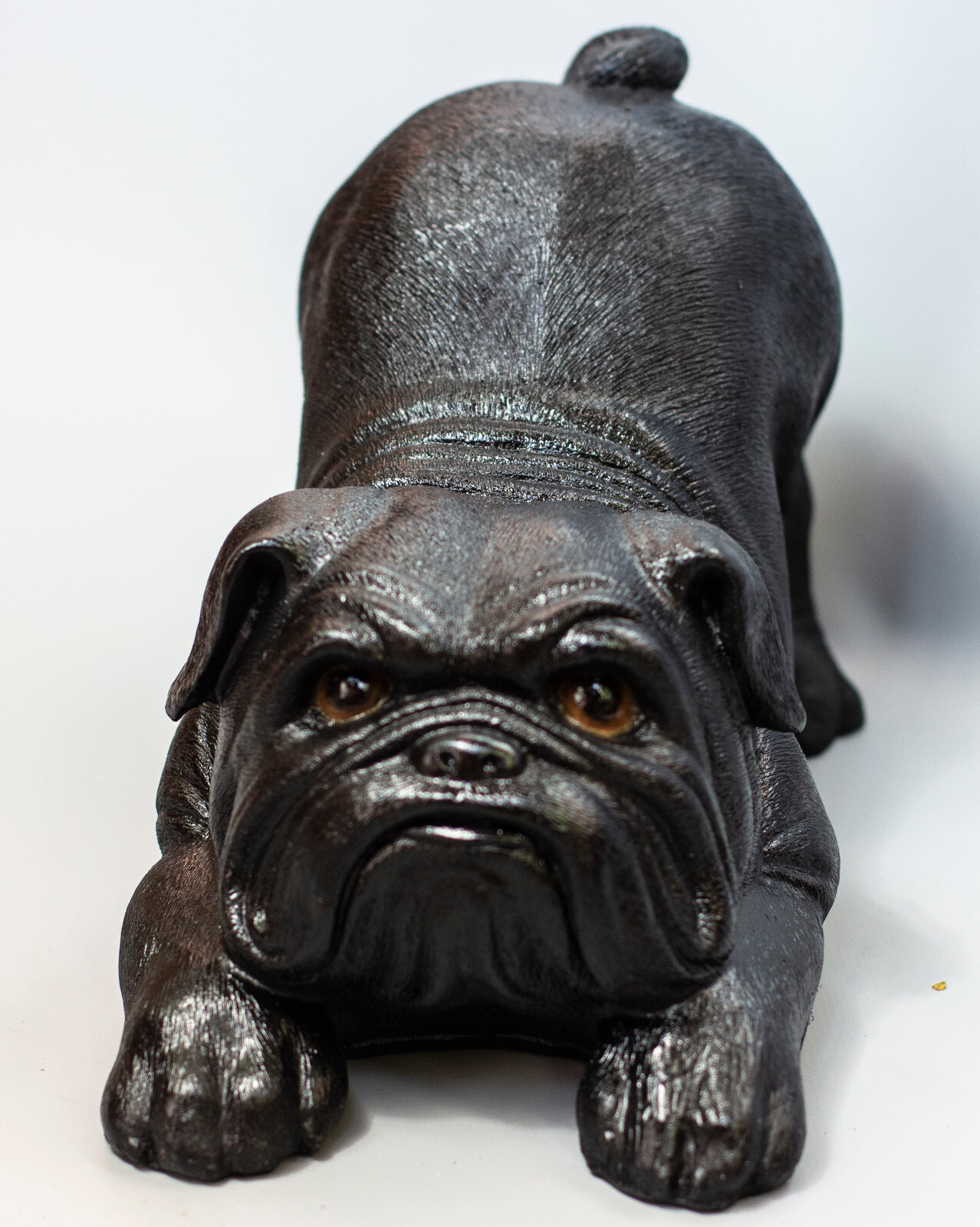 English Bulldog Urn Black Pet Ashes Dog Sculpture Outdoor Keepsake Memorial Gift