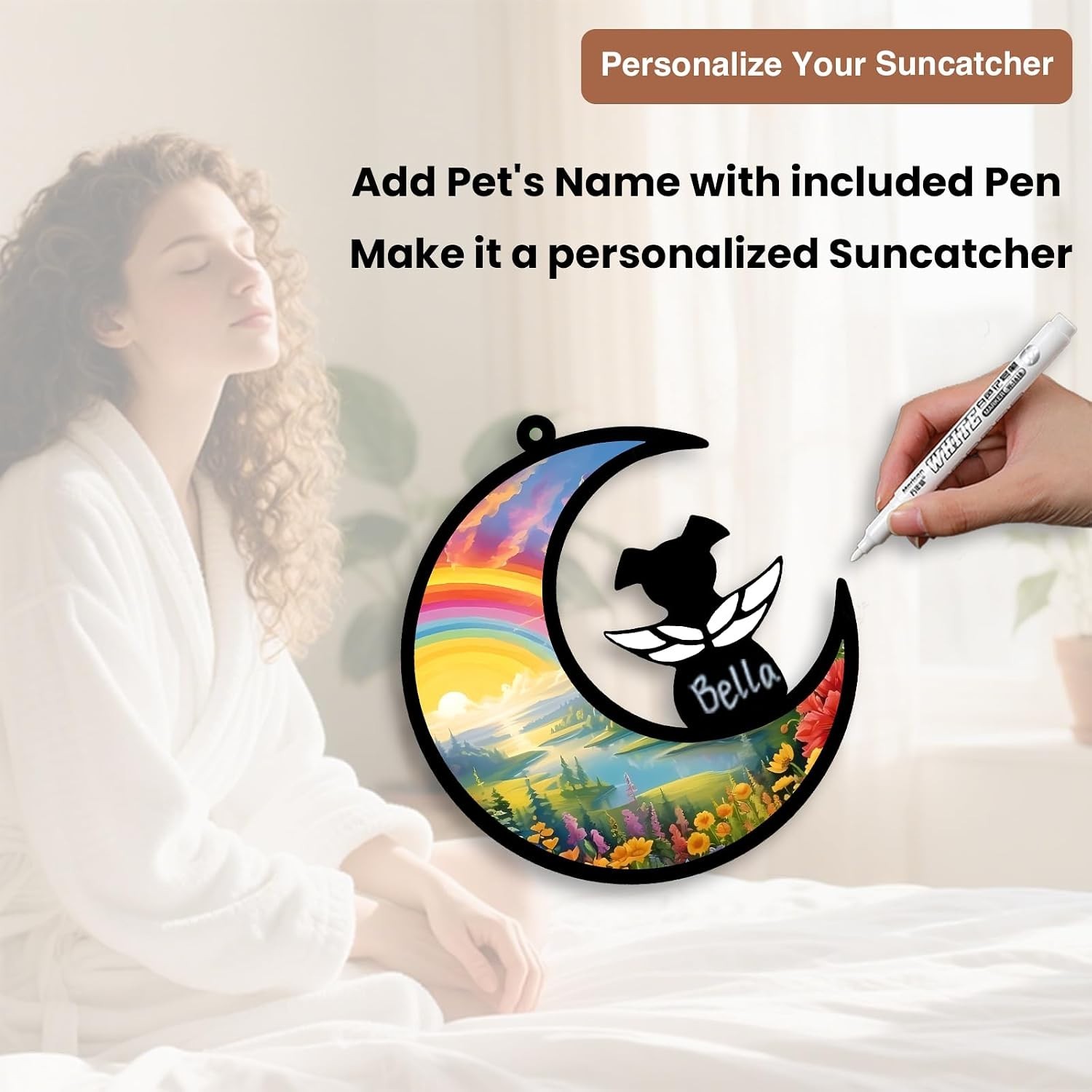 Personalized Dog Memorial Gifts for Loss of Dog, Pet Sympathy Suncatcher