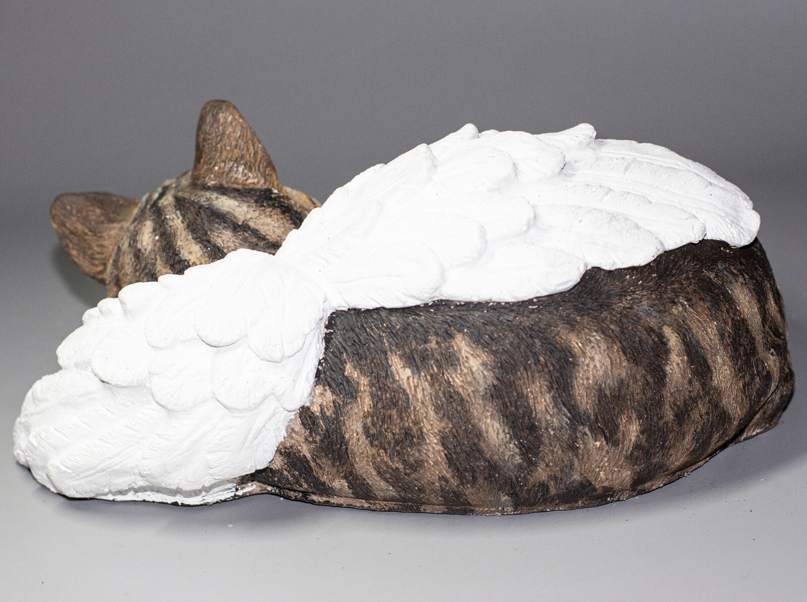 Unique Urn Striped Cat Sculpture Pet Ashes Memorial Grave Decor Funeral Keepsake