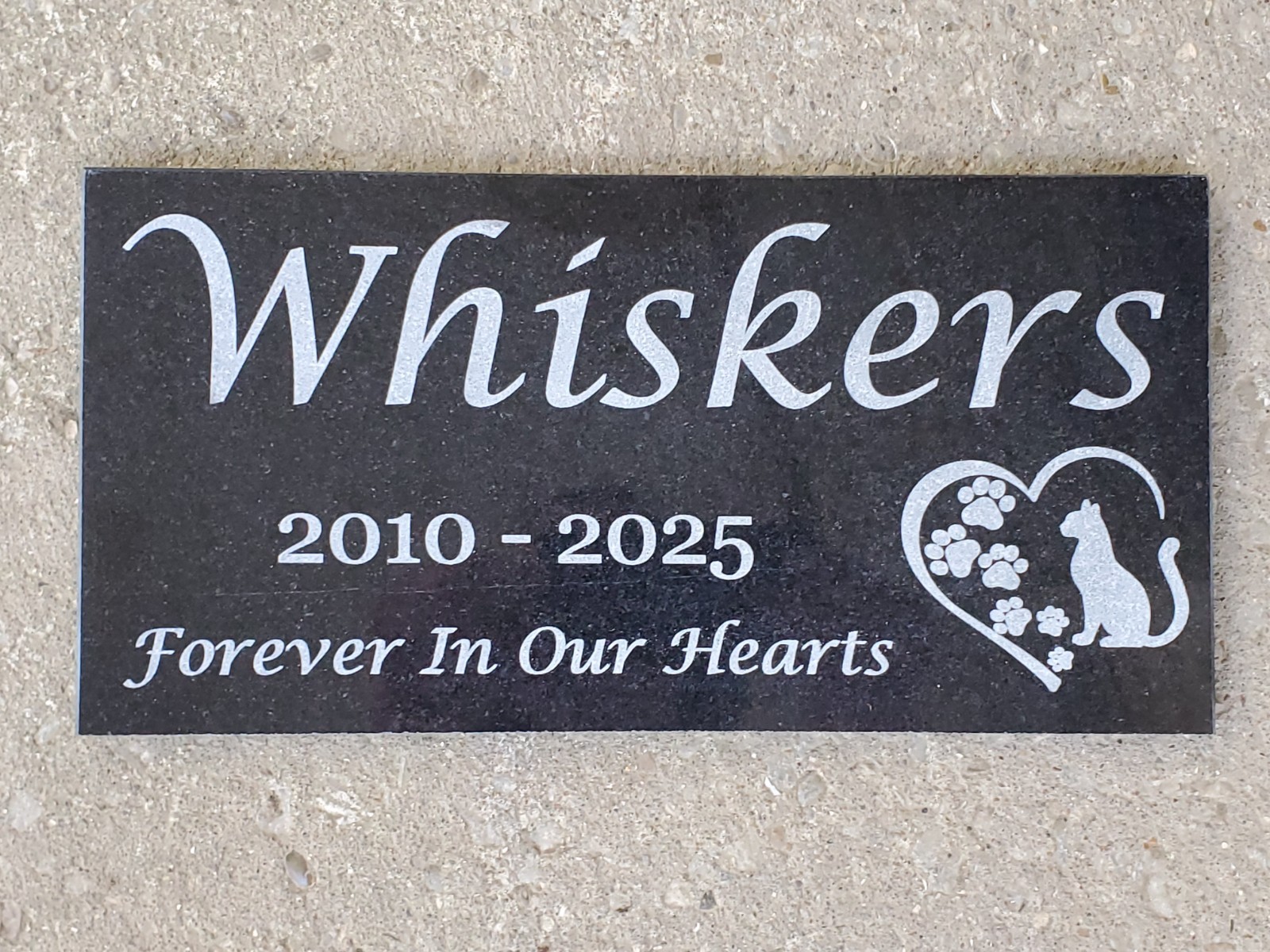 Cat Grave Marker Headstone Pet Memorial Burial Stone Granite Garden Plaque t18