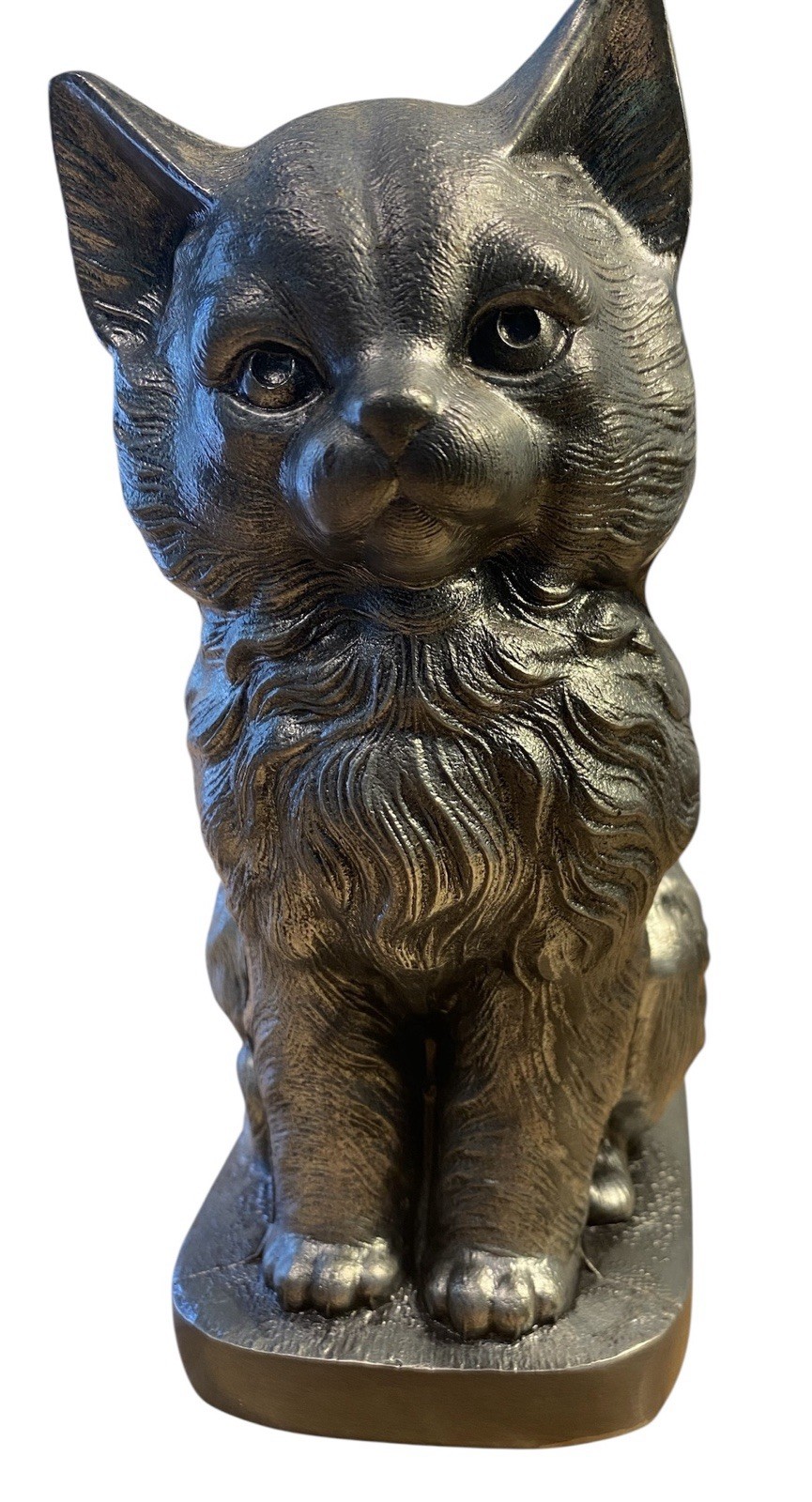 Cat Kitty Urn for Cremation Ashes Statue Memorial Cast Pewter Figurine USA Made