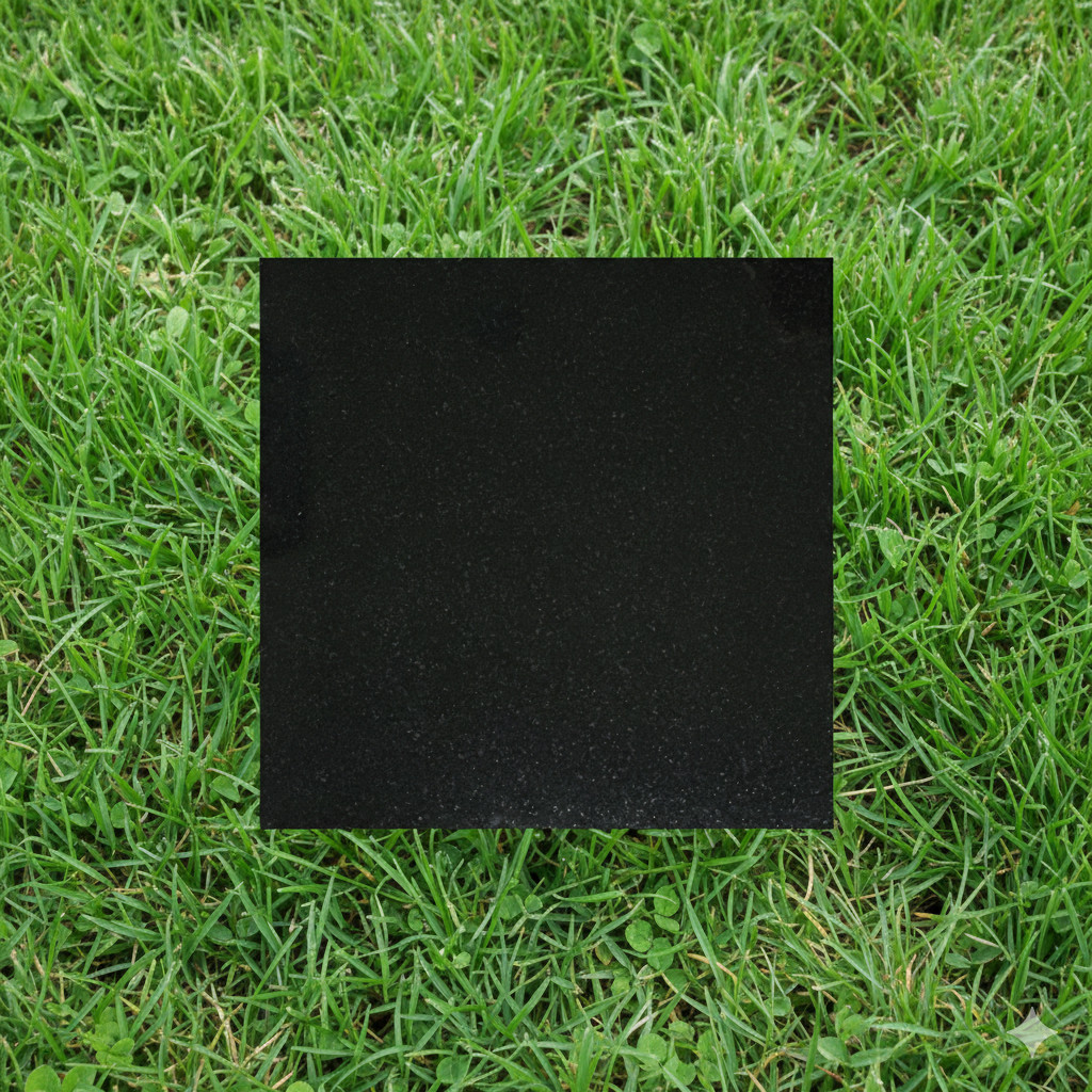 Custom Engraved Black Granite Memorial Stone Plaque: 12″ x 12″x 0.40 inch