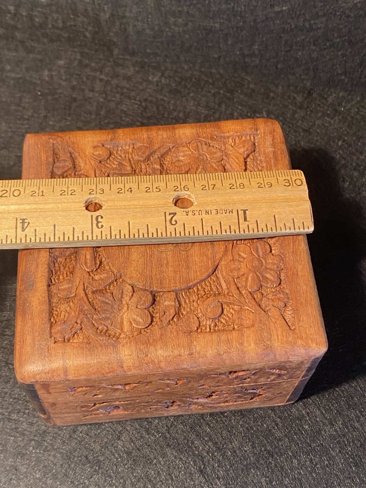 Cremation Urn For Ashes Small Wooden Pet Memorial Keepsake Box Trinket Brass