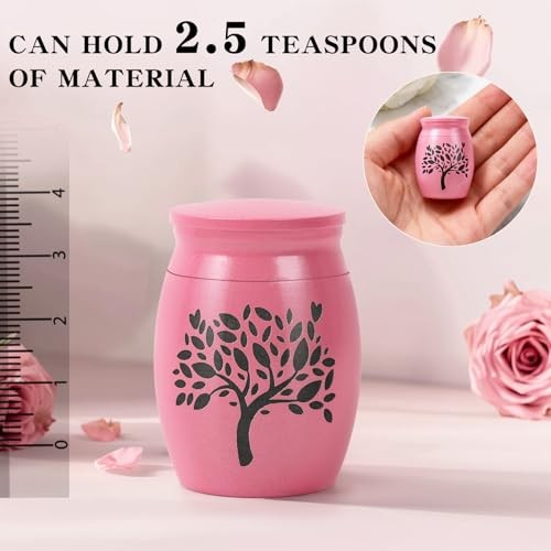 Small Urns for Human Ashes Keepsake – 1.6″ Pink Mini Cremation Urn with