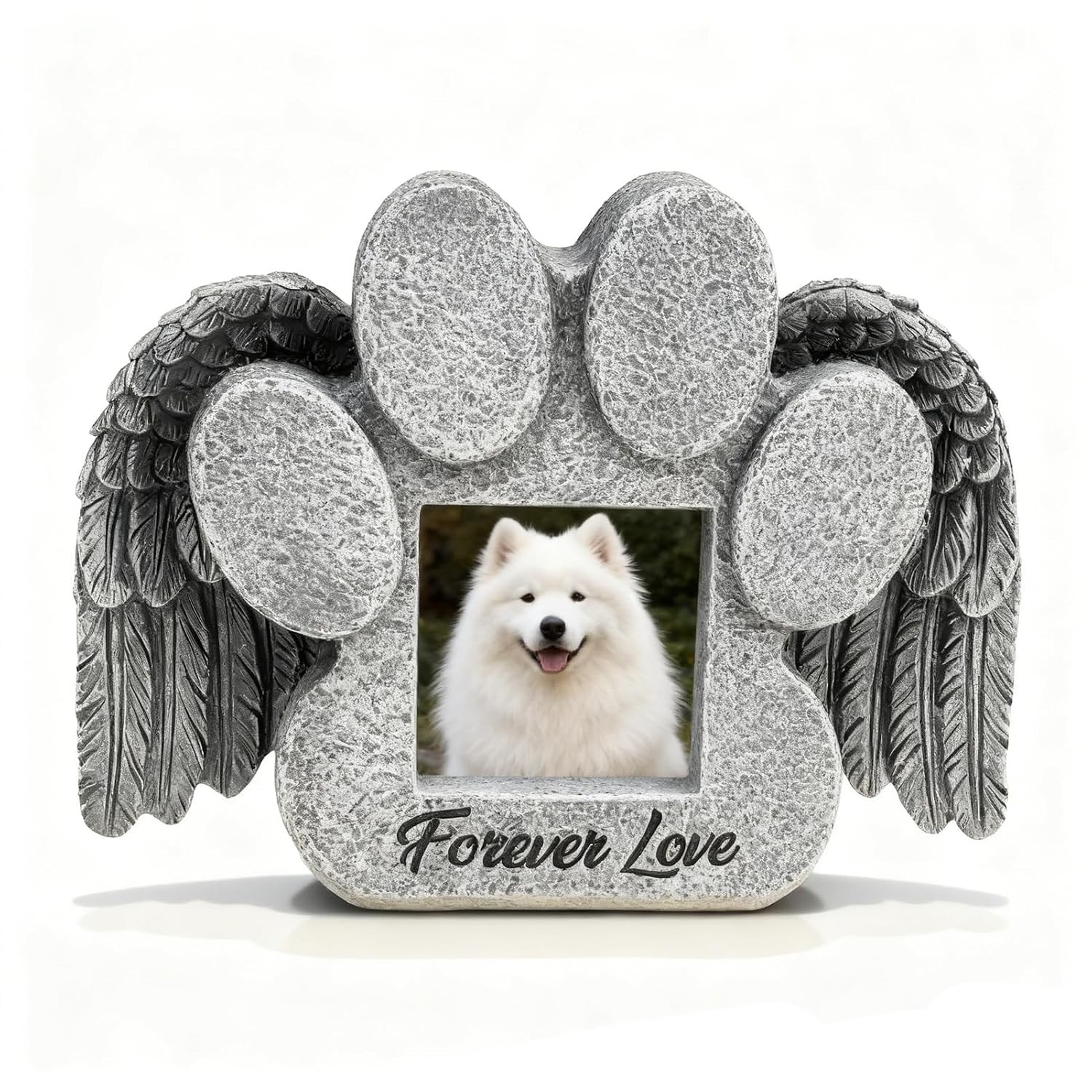 Pet Memorial Gifts Solar Powered Dog Memorial Stone Engraved Grave Marker for