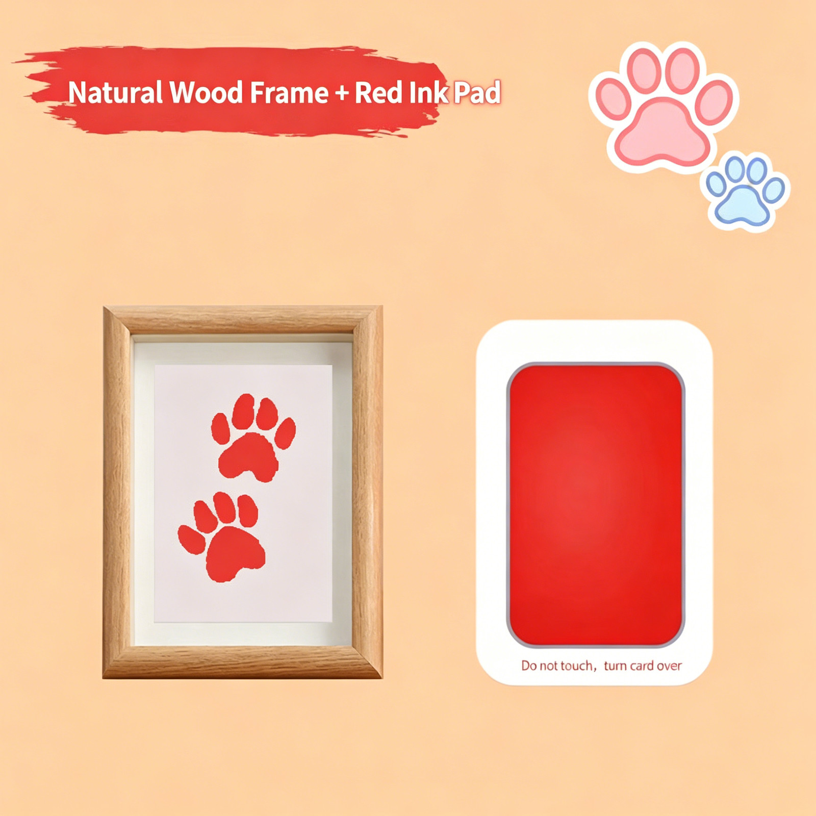 Pet Paw Print Memorial No-Wash Ink Pad Photo Frame Desktop Ornament Dog Cat Paw