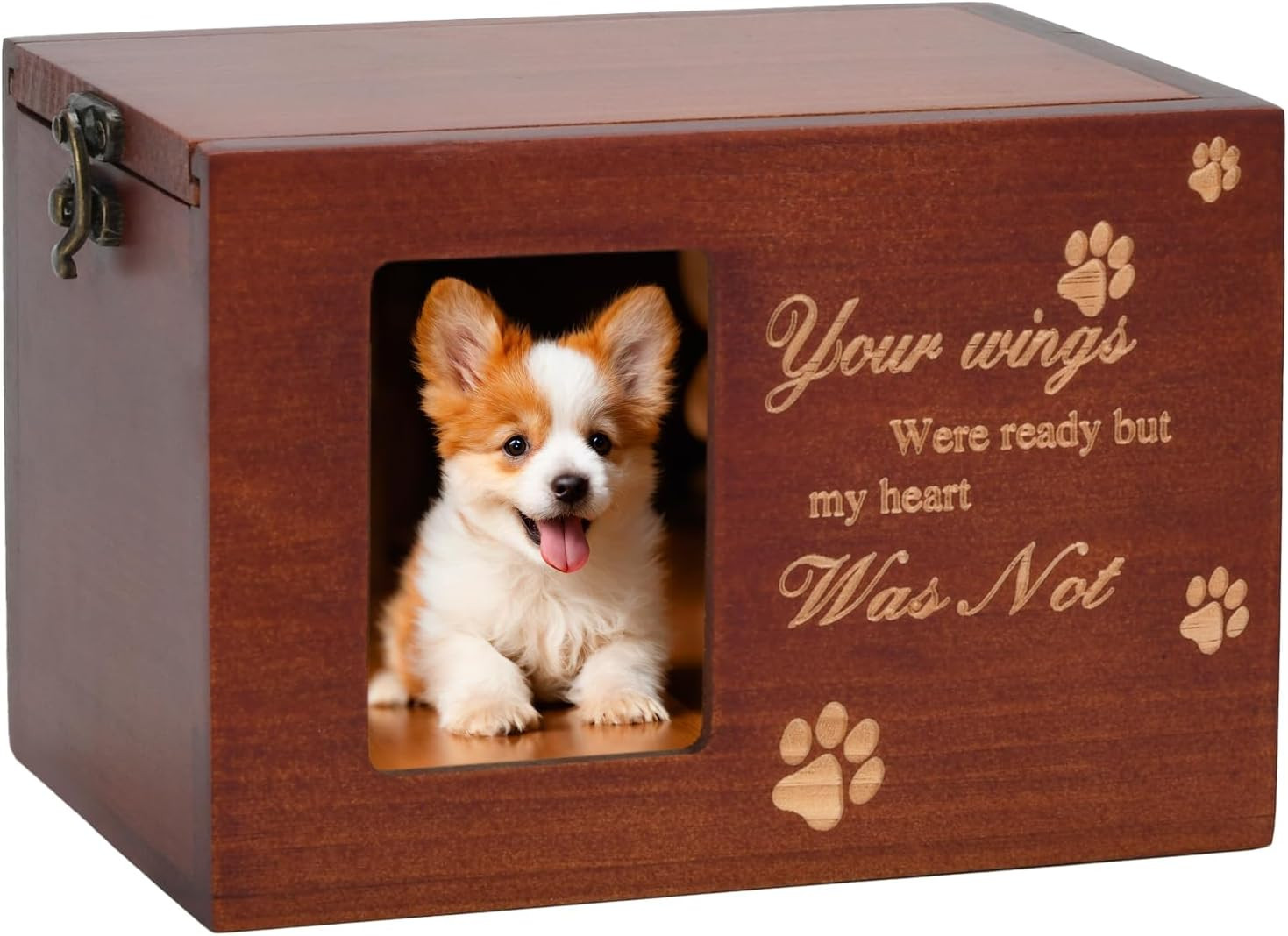 Pet Memorial Urns for Dog or Cat Ashes, Large Wooden Funeral Cremation Urns