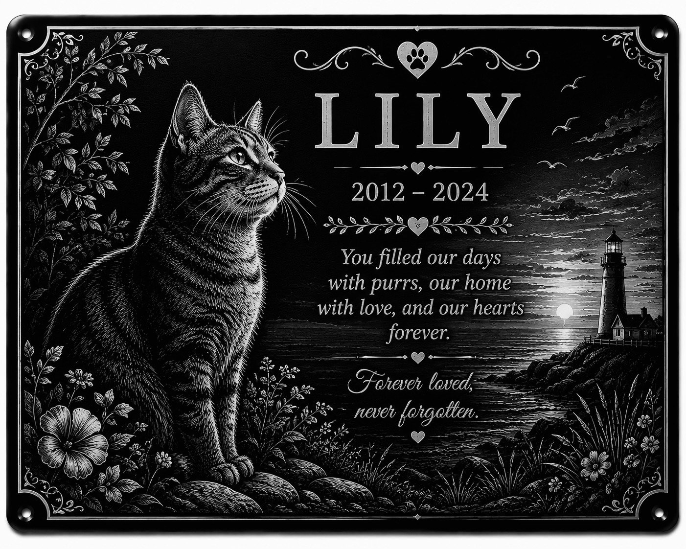 Personalised Pet Memorial Plaque Custom Photo Engraved Aluminium Dog Cat Horse