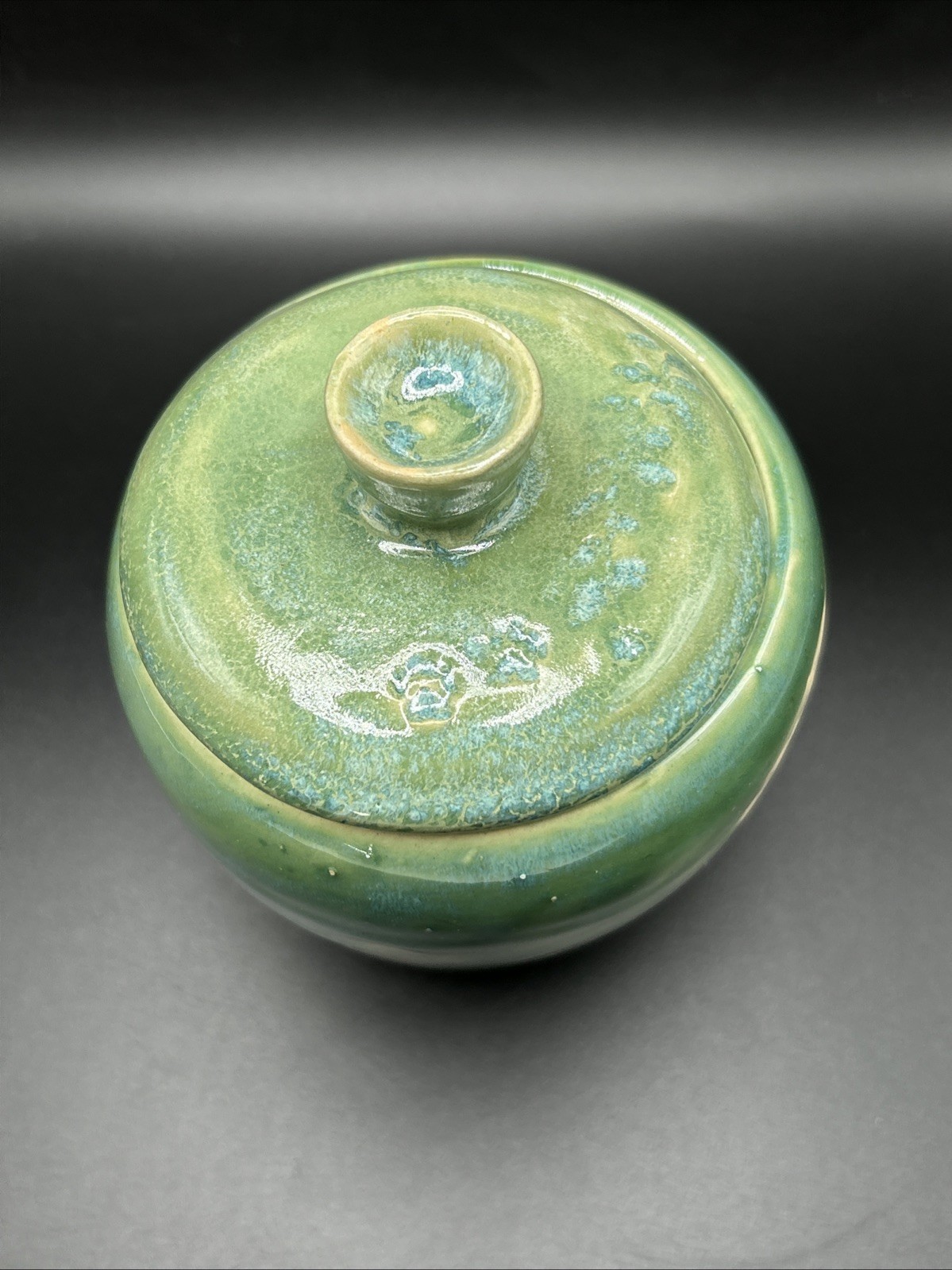 PET URN Hand Made Thrown Pottery For Ashes & Memorabilia 4” Wide 3 1/2” Tall