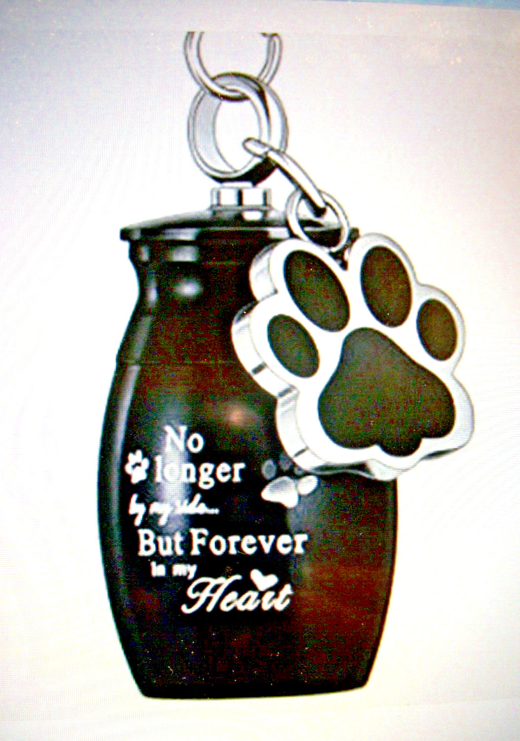 Mini Pet Cremation Urn Keychain/Necklace Pendant Memory Keepsake Dog Cat Tribute
