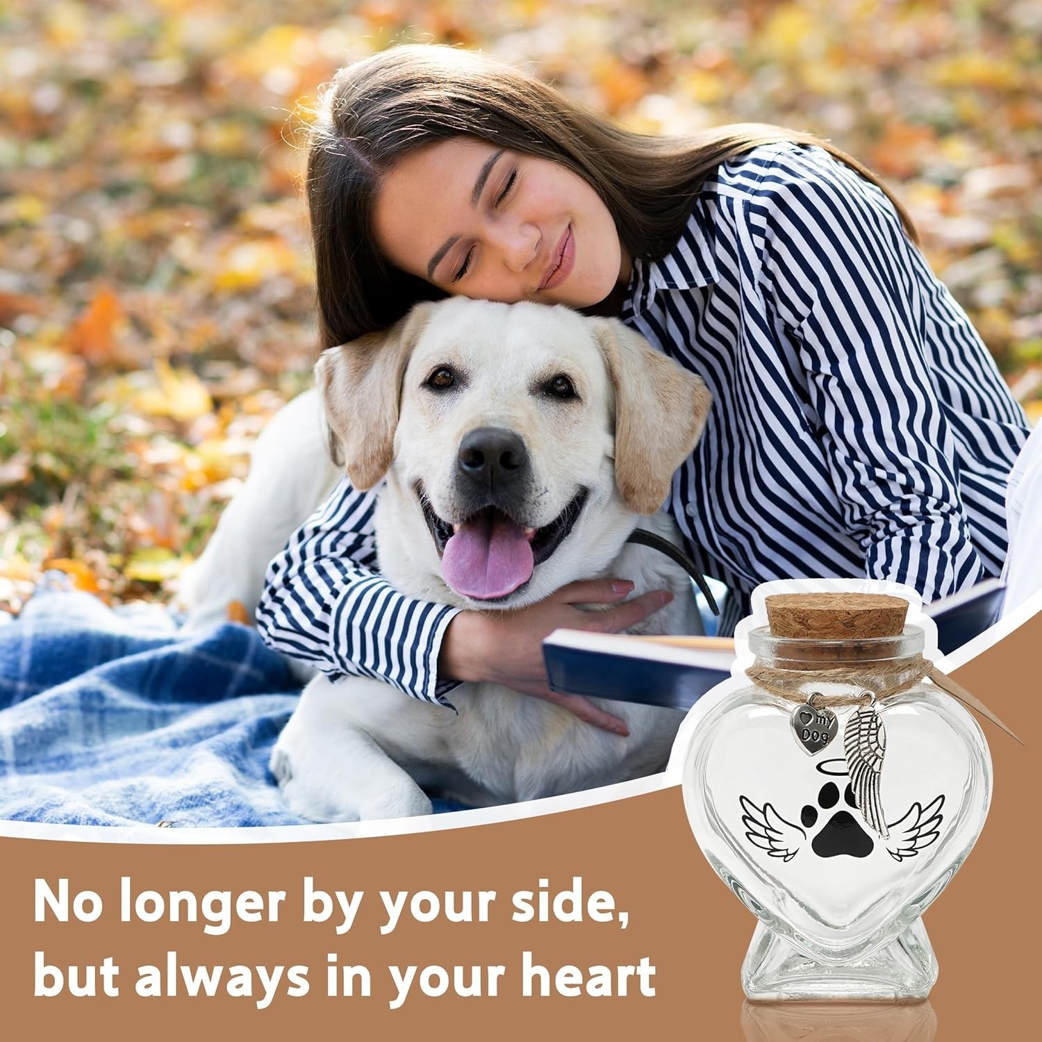 Elegant Heart-Shaped Glass Memorial Jar for Dogs and Cats – Embrace Their Memory