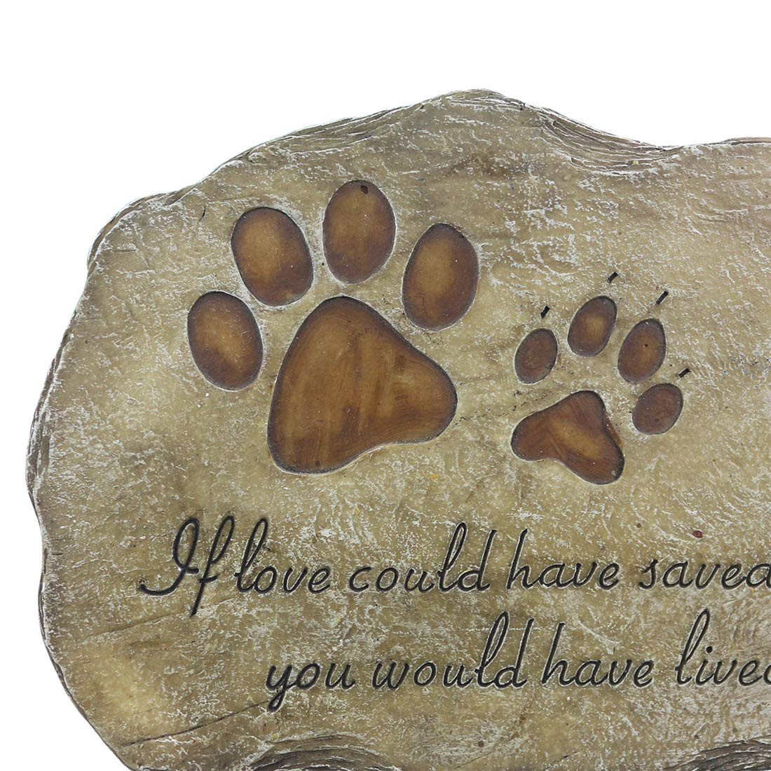 Paw Prints Dog Pet Memorial Stones, Pet Garden Stone Grave Marker for Dog or …