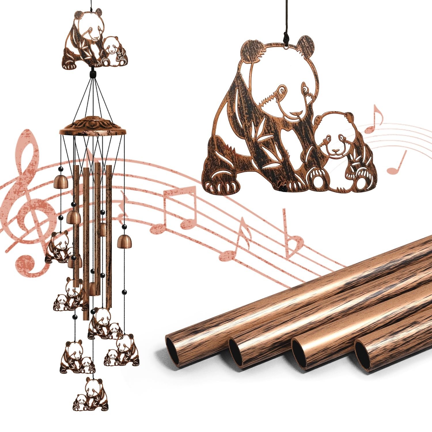 Panda Wind Chimes for Outside, Cute Panda Gifts for Women/Men/Mother/Father, …