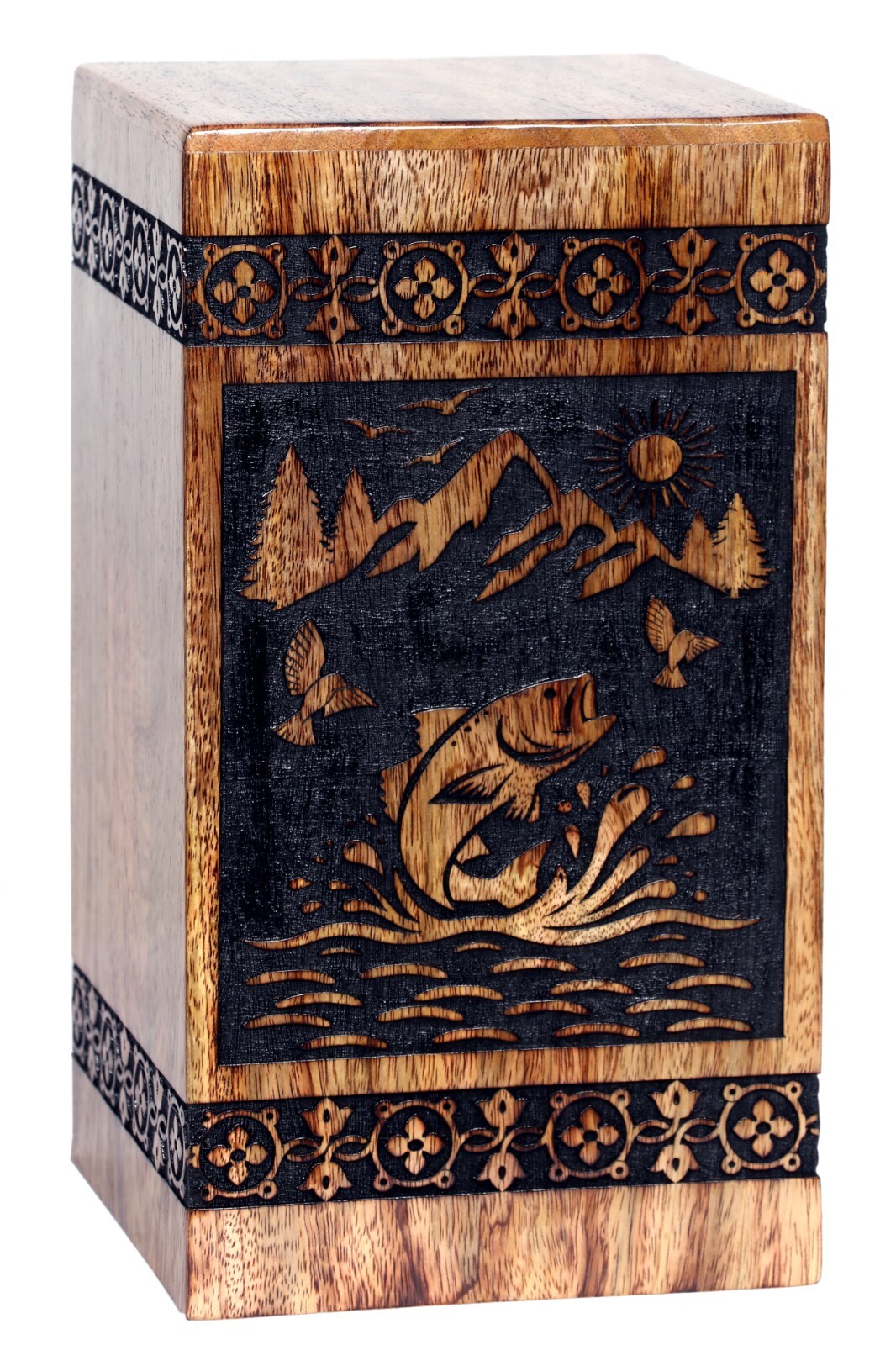 Human Ashes Adult Male Female, Wooden Urns Box Mango Wood Urns