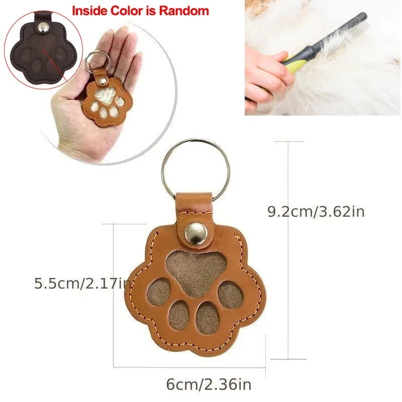 Pet Hair Memorial Keychain PU Leather Keepsake Locket Pendant