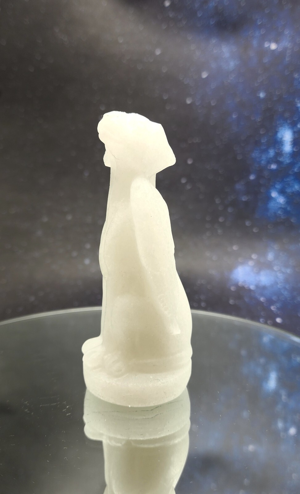 White Jade Winged Angel Dog Pet Memorial, Pet Loss Gift, Gemstone Carving