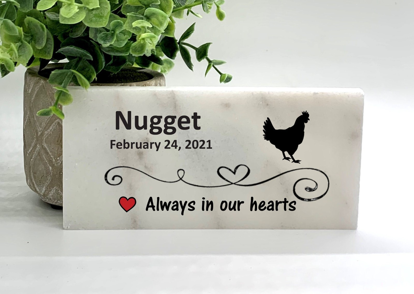 Chicken Memorial – Personalized Pet Memorial Stone – Chicken Loss sympathy Gift
