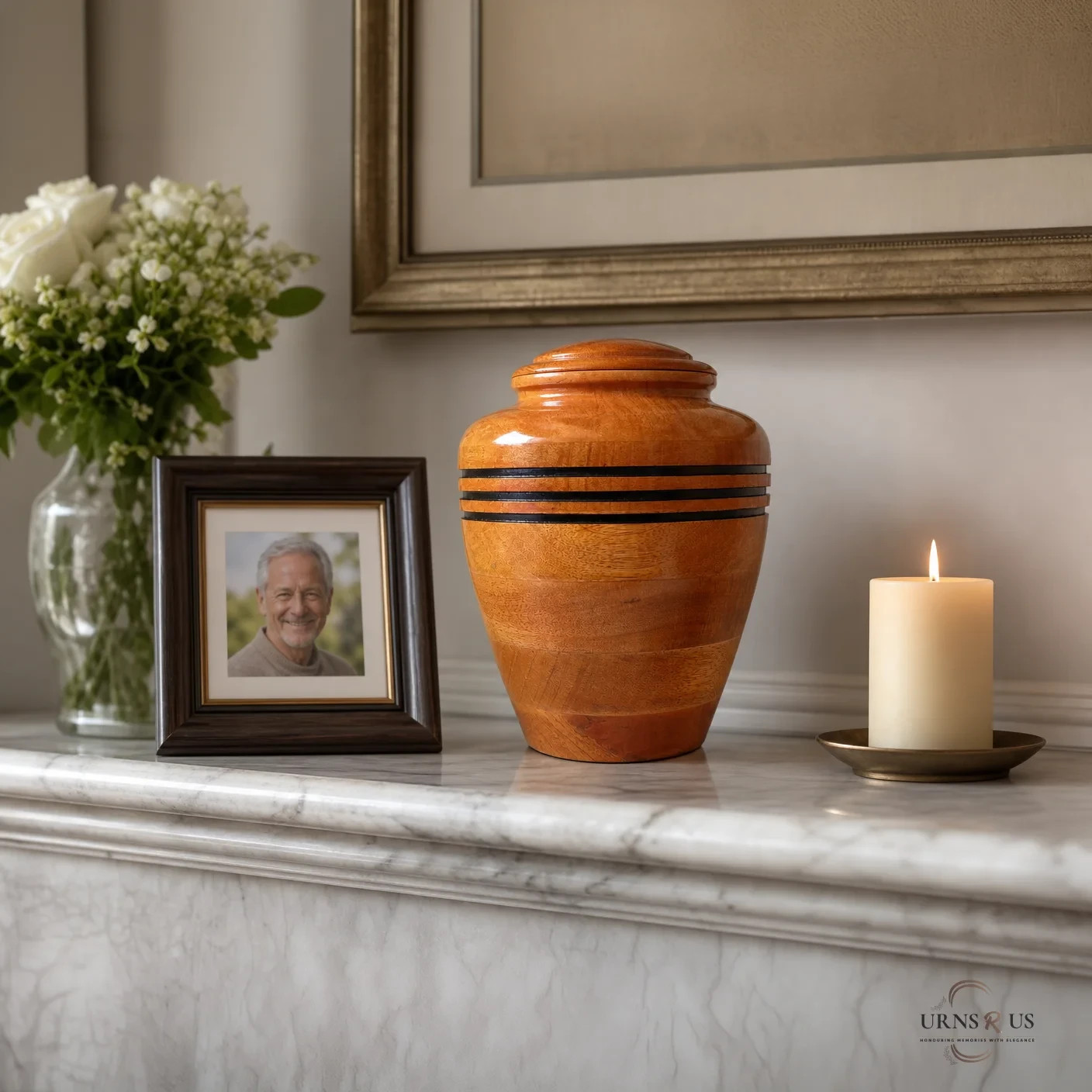 Serene Timber Wooden Cremation Urn – Handcrafted Memorial for Ashes