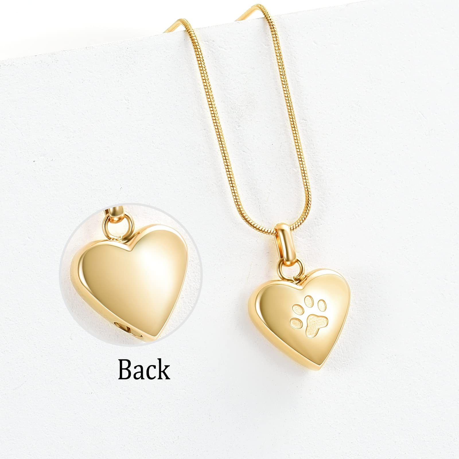 zeqingjw Pet Cremation Jewelry for Ashes Pendant Paw Print Heart Urn Necklace…