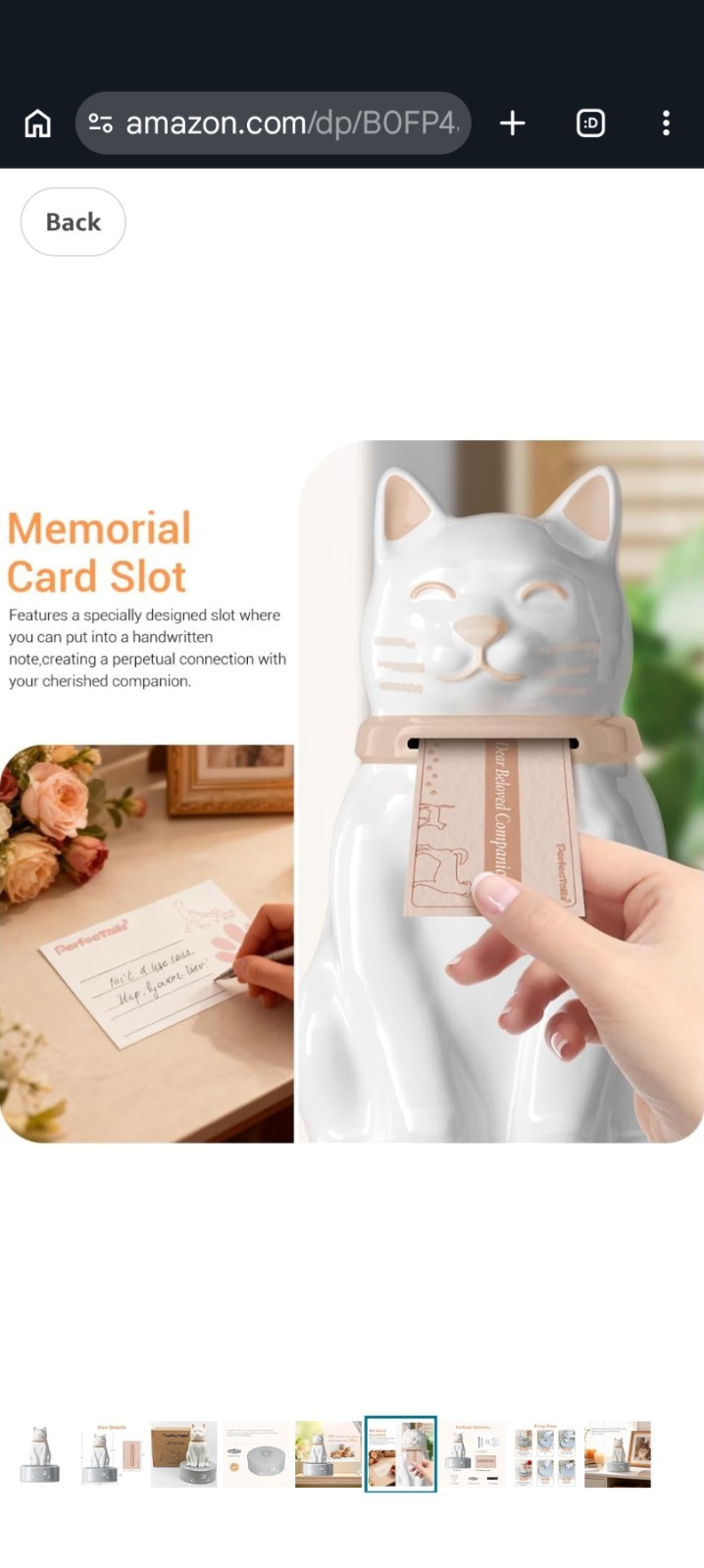 PerfecTails Cat Urn, Large Urns for Ashes, Waterproof Pet White