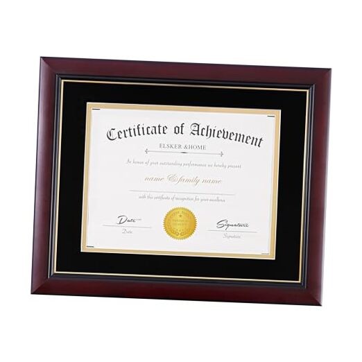 Picture Frame – Classic Cherry Wood, 11×14&8.5×11 with mat Velvet Mat,Black