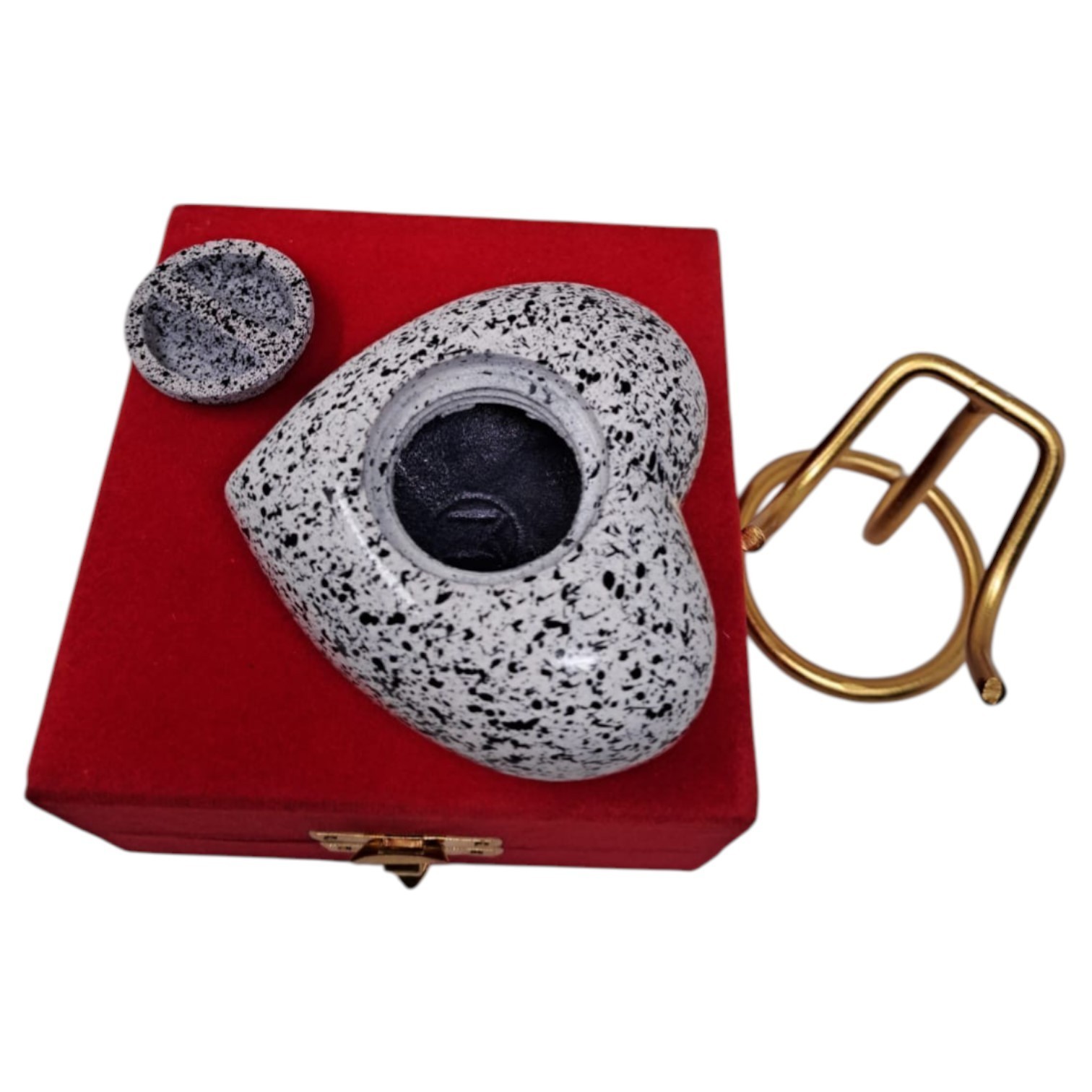 Mini Memorial Heart for Ashes Keepsake Cremation Urn Human Pet with Stand &Box