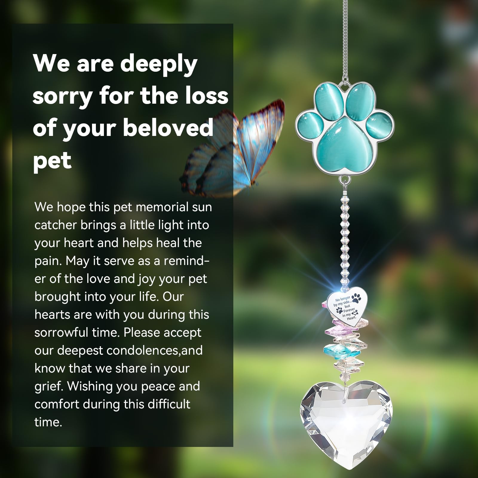 Pet Memorial Suncatcher – Dog Memorial Gifts, Pet Loss Sympathy, Thoughtful D…
