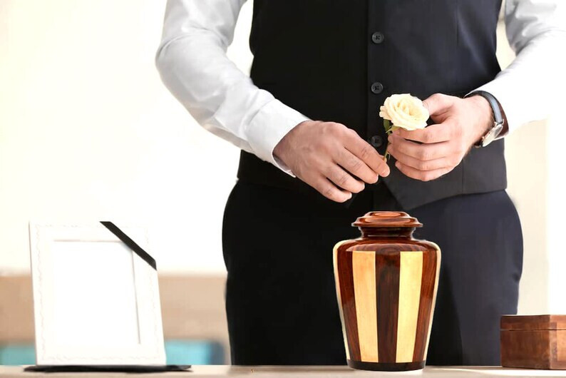 Wooden Urns for Human Ashes Adult Male Female – Cremation Urn Large Wood Urn Box