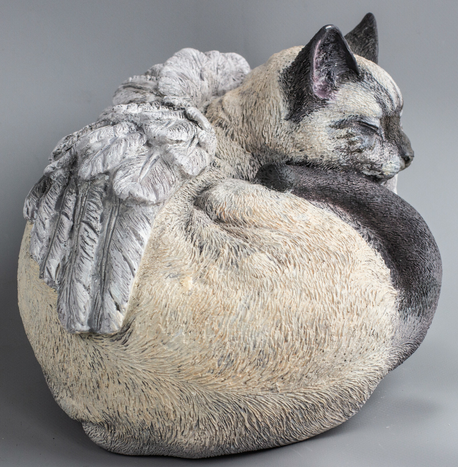 Siamese Cat Angel Cremation Urn Sculpture Pet Ashes Keepsake Memorial Realistic