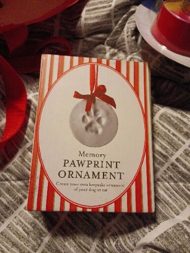 NIB MEMORY PET PAW PRINT KEEPSAKE ORNAMENT FOR DOG OR CAT 2 SIZES Complete