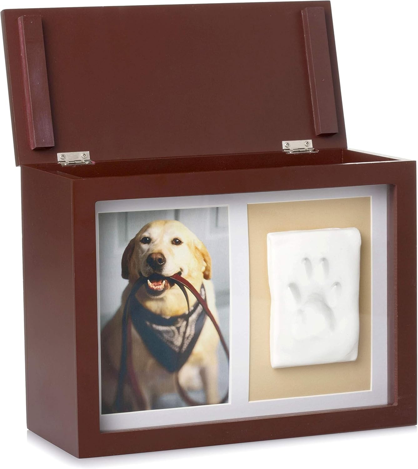 Personalized Paw Print Memory Box for Dogs and Cats – Includes Urn and Clay Kit