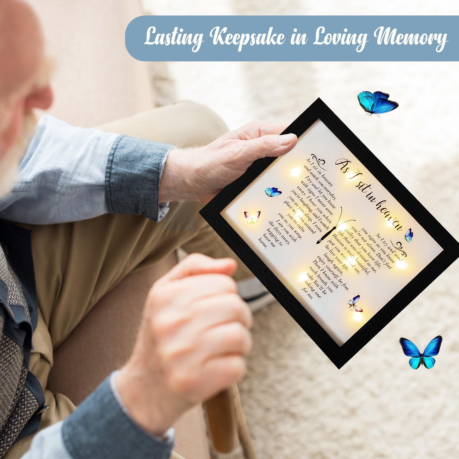 Memorial Gifts LED Shadow Box – Sympathy Gift in Memory of Loved One Gifts, R…