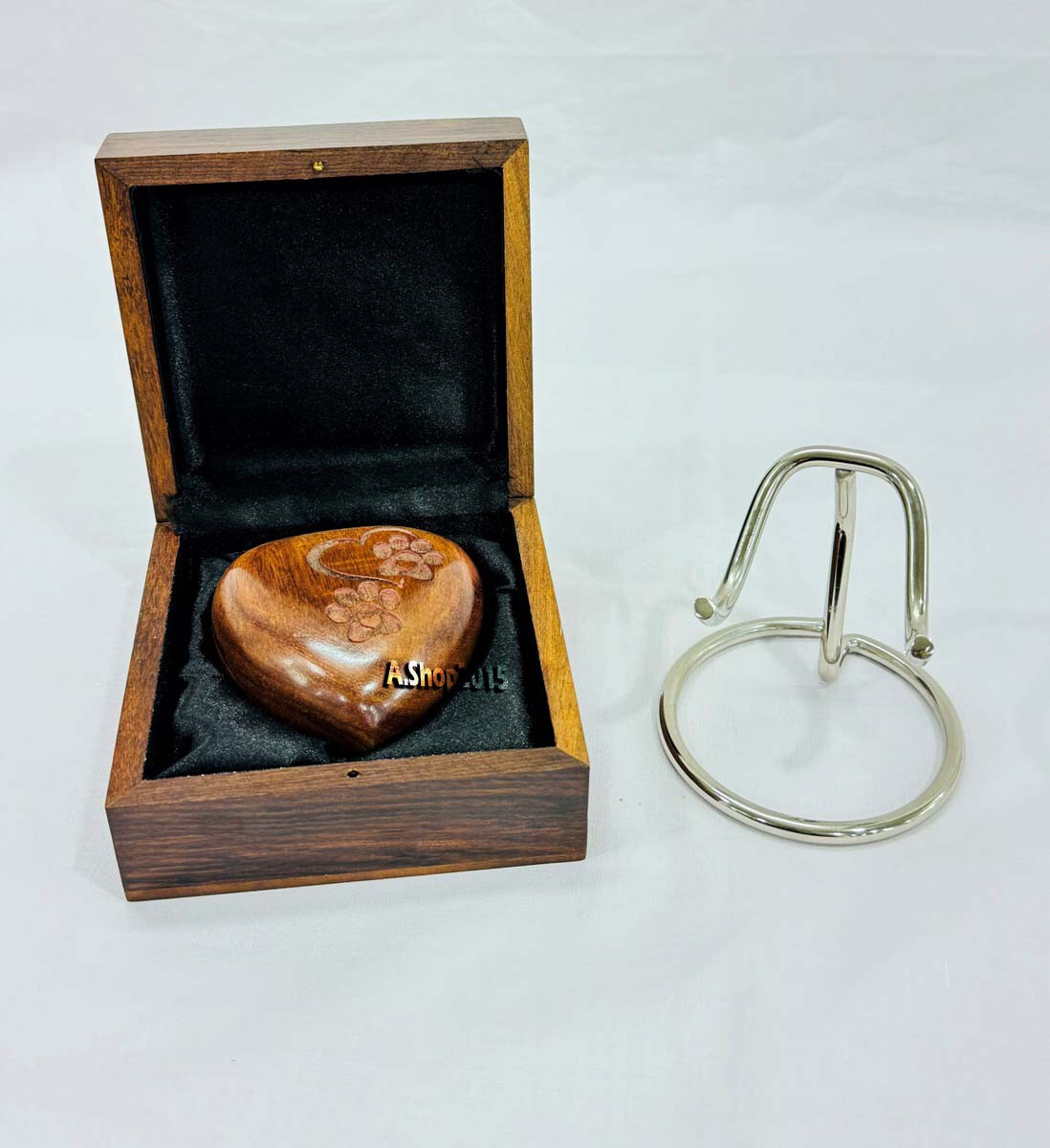 Wooden Heart Urn – Small Keepsake Cremation Urn for Human Ashes – Mini Urn Heart