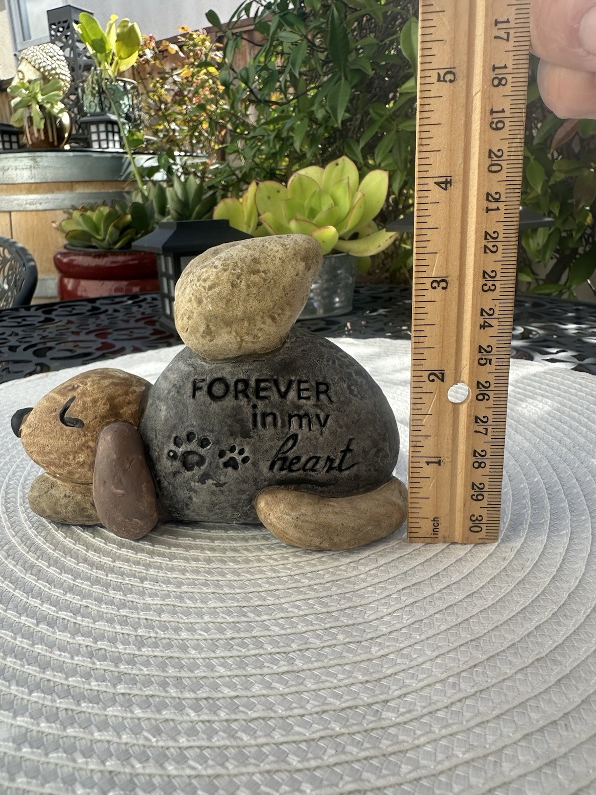 Forever In My Heart Keepsake Angel Dog Puppy Memorial Rock Grave Marker
